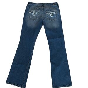 Kali Denim Women’s Size 13 Medium Wash Embroidered Pocket Boot Cut Denim Jeans